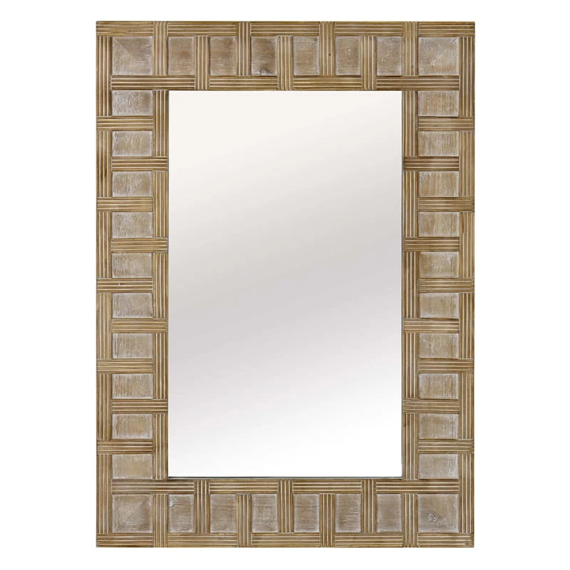 Tracey Boyd Brown Wooden Wall Mirror, 25x36 3 Tracey Boyd Brown Wooden Wall Mirror, 25x36