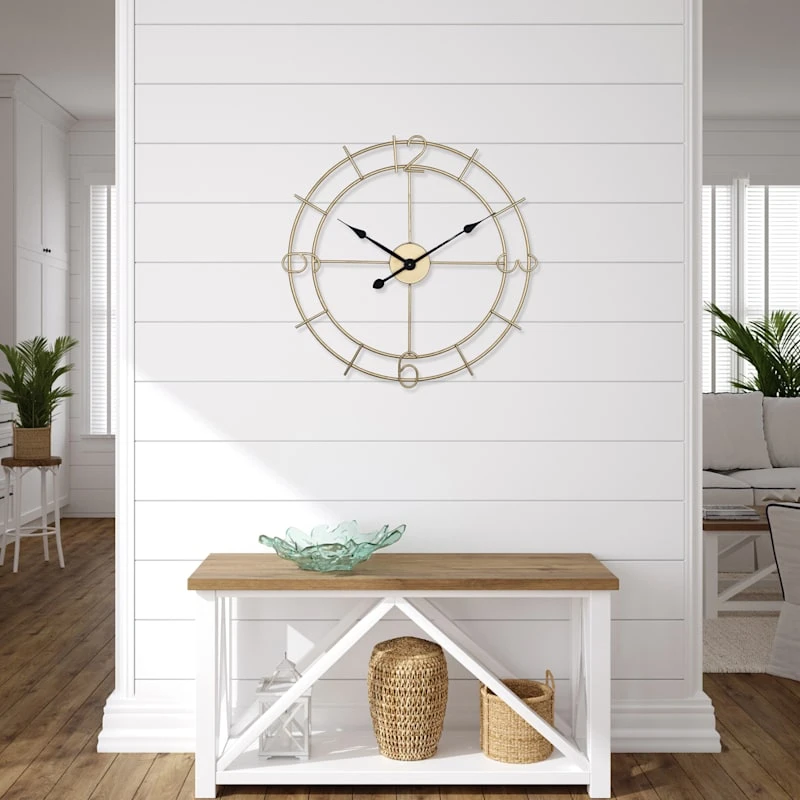 Tracey Boyd Gold Metal Wall Clock, 24" 4 Tracey Boyd Gold Metal Wall Clock, 24" - Image 2