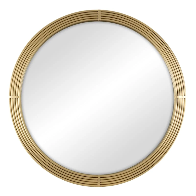 Tracey Boyd Gold Ribbed Wall Mirror, 34" 3 Tracey Boyd Gold Ribbed Wall Mirror, 34"