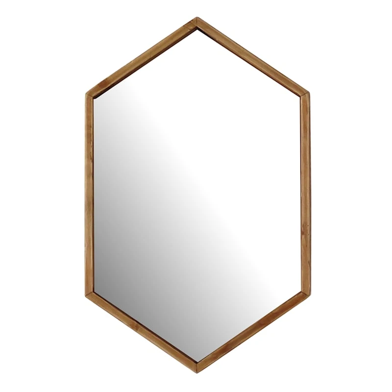 Tracey Boyd Gold Trim Hexagon Wall Mirror, 12x19.5 3 Tracey Boyd Gold Trim Hexagon Wall Mirror, 12x19.5
