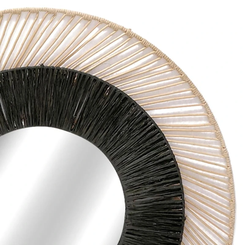 Tracey Boyd Multicolor Rattan Woven Round Wall Mirror, 33.8" 4 Tracey Boyd Multicolor Rattan Woven Round Wall Mirror, 33.8" - Image 2