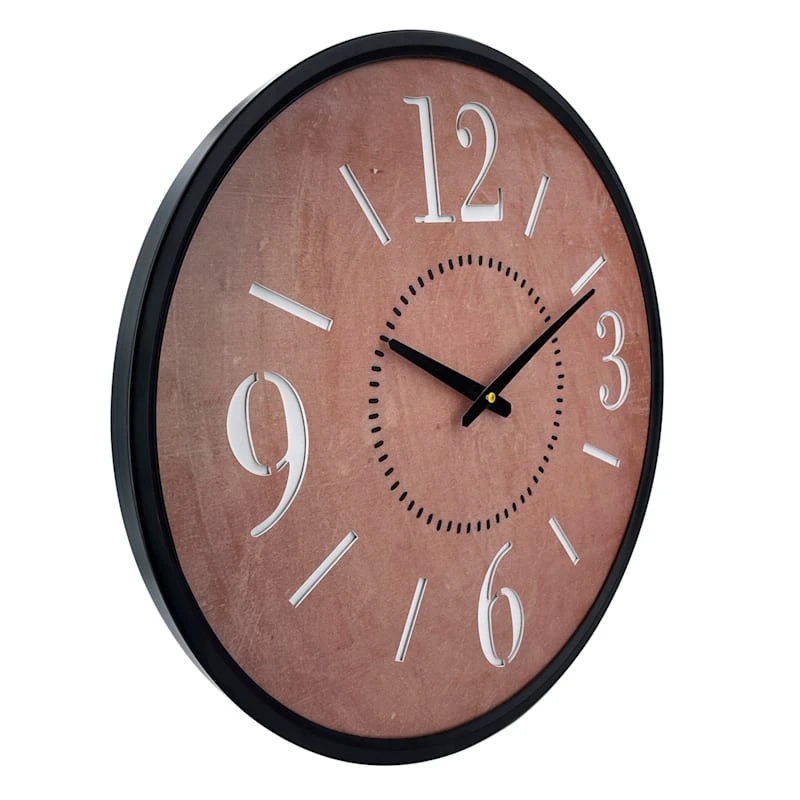 Tracey Boyd Red Metal Wall Clock, 20" 4 Tracey Boyd Red Metal Wall Clock, 20" - Image 2
