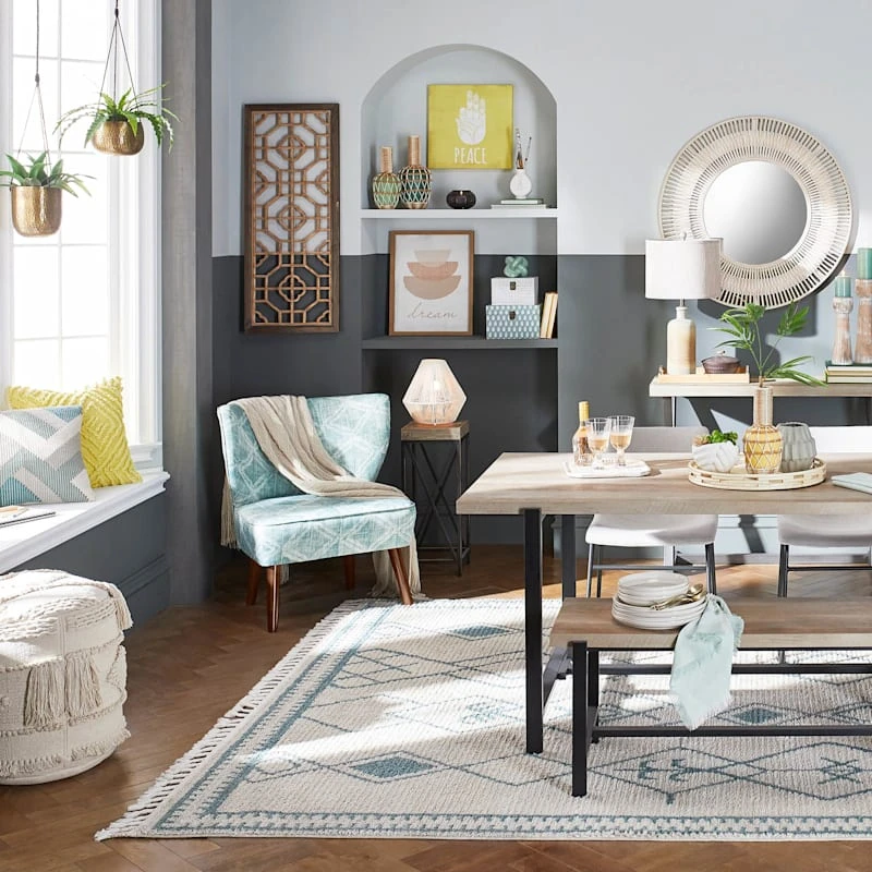 Tracey Boyd Whitewashed Bamboo Round Wall Mirror, 35" 4 Tracey Boyd Whitewashed Bamboo Round Wall Mirror, 35" - Image 2