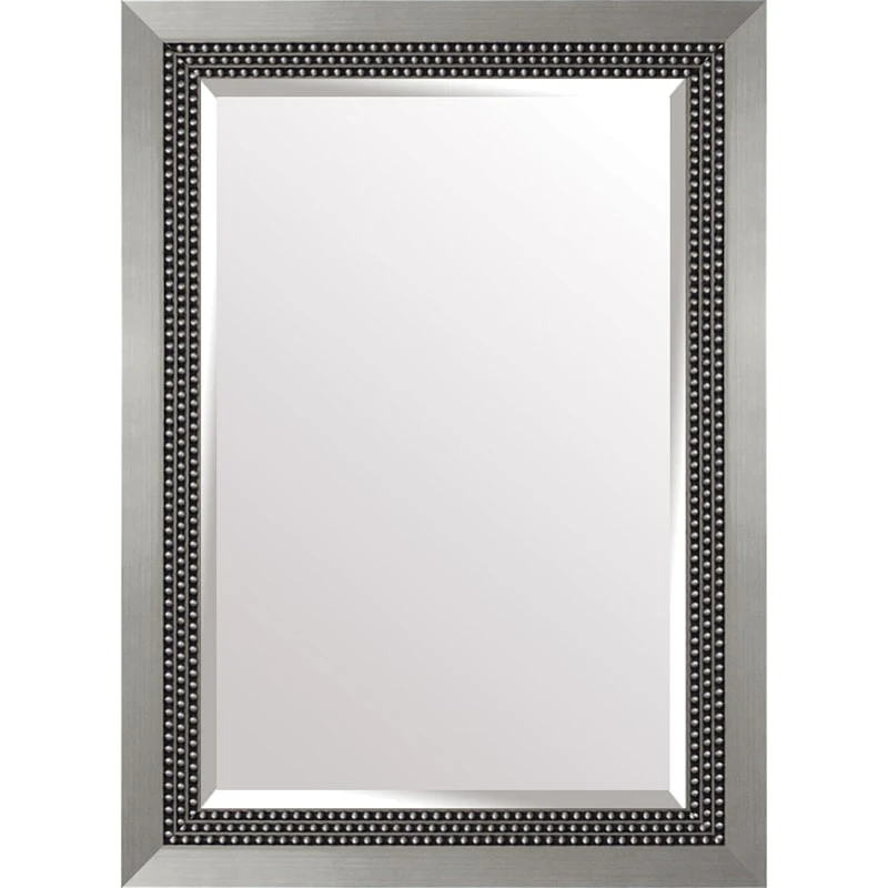 Triple Beaded Silver Wall Mirror, 30x36 3 Triple Beaded Silver Wall Mirror, 30x36