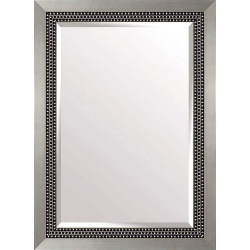 Triple Beaded Silver Wall Mirror, 32x44 3 Triple Beaded Silver Wall Mirror, 32x44