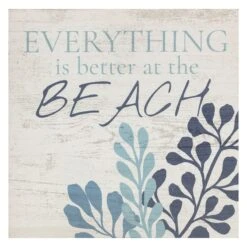 Ty Pennington Everything Is Better At The Beach Canvas Wall Sign, 12"