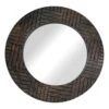 Ty Pennington Round Carved Wood Wall Mirror, 24" 2 Ty Pennington Round Carved Wood Wall Mirror, 24" -Athome Sales ty pennington round carved wood wall mirror 24