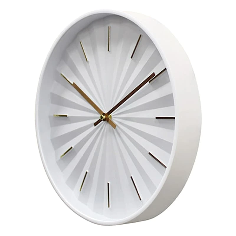 White & Gold Accent Clock, 12" 4 White & Gold Accent Clock, 12" - Image 2
