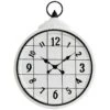 White Metal Round Cage Wall Clock, 17x23 1 White Metal Round Cage Wall Clock, 17x23 -Athome Sales white metal round cage wall clock 17x23 1