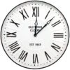 White Metal Round Roman Farm Wall Clock, 25" -Athome Sales white metal round roman farm wall clock 25