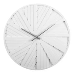White Slat Wall Clock, 20"