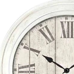 White Wash Roman Numeral Wall Clock, 16" 5 White Wash Roman Numeral Wall Clock, 16" -Athome Sales white wash roman numeral wall clock 16 1