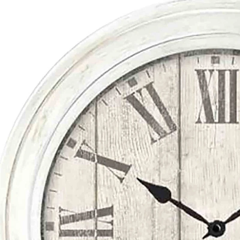 White Wash Roman Numeral Wall Clock, 16" 4 White Wash Roman Numeral Wall Clock, 16" - Image 2