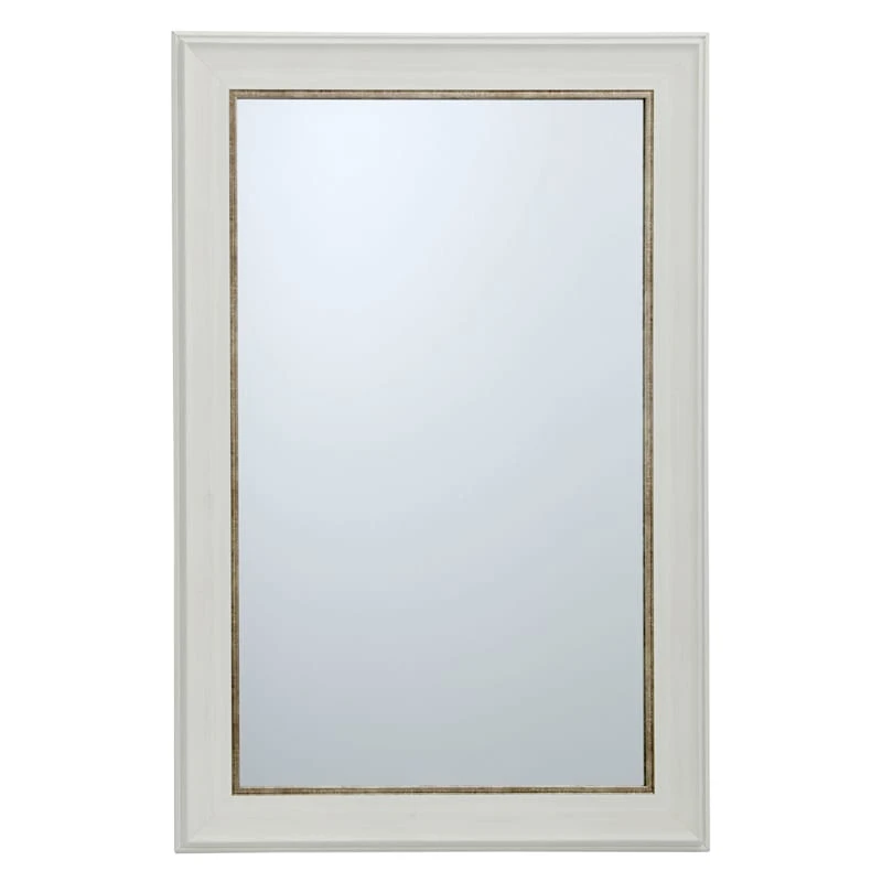 White With Gold Framed Wall Mirror, 24x36 3 White With Gold Framed Wall Mirror, 24x36