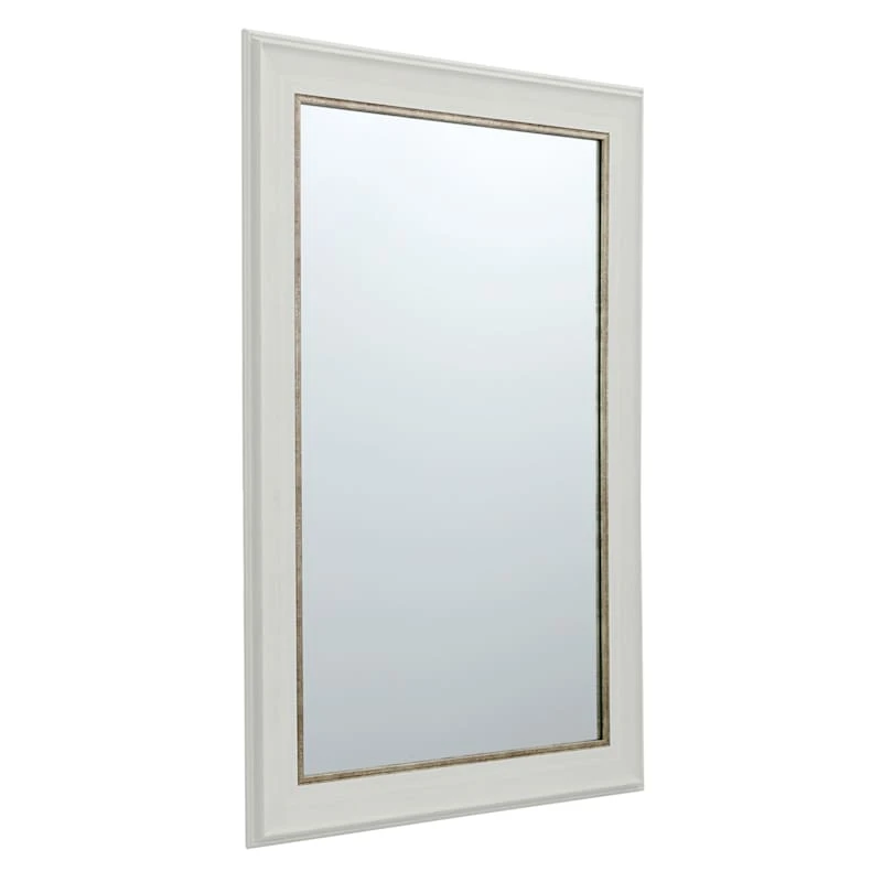 White With Gold Framed Wall Mirror, 24x36 4 White With Gold Framed Wall Mirror, 24x36 - Image 2