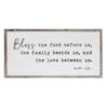 White Wood Framed Bless Script Wall Sign, 18x36