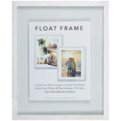 Whitewash Linear Profile Floating Wall Frame, 16x20