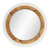 Whitewashed Woven Framed Round Wall Mirror, 28" 1 Whitewashed Woven Framed Round Wall Mirror, 28" -Athome Sales whitewashed woven framed round wall mirror 28