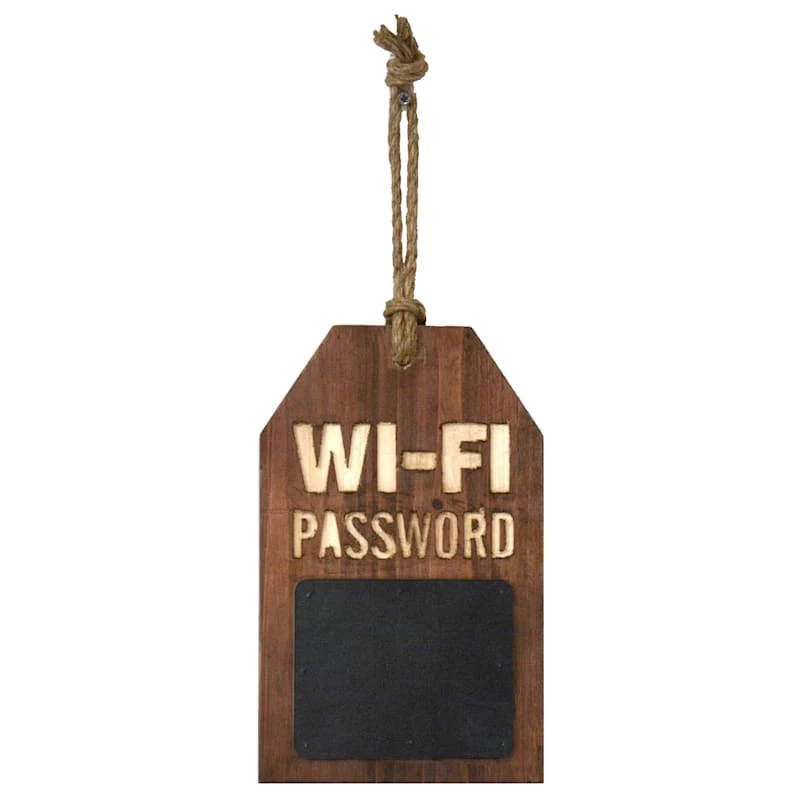 Wifi Password With Rope Hanger Wall Sign, 6x16 3 Wifi Password With Rope Hanger Wall Sign, 6x16