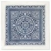 Wood Framed Blue & White Embossed Metal Medallion Wall Decor, 11.5" -Athome Sales wood framed blue white embossed metal medallion wall decor 11.5